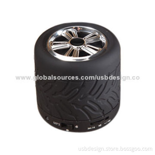 Round black tire Bluetooth speakers